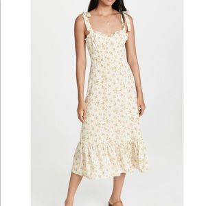 NWT: OPT Toile de Jouy dress, cream, medium